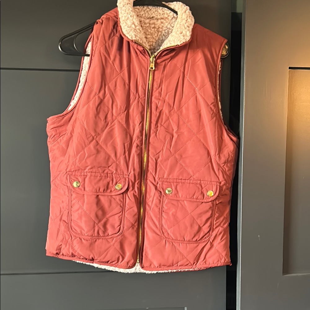 Quilted Red Vest with Gold Details